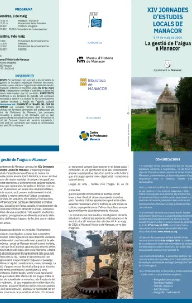 Tríptic de les XIV Jornades d'Estudis Locals de Manacor