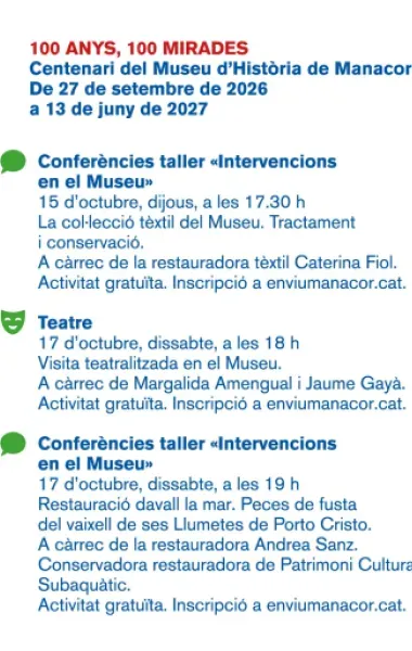 Cartell d'activitats d'aquesta setmana de '100 anys, 100 mirades'