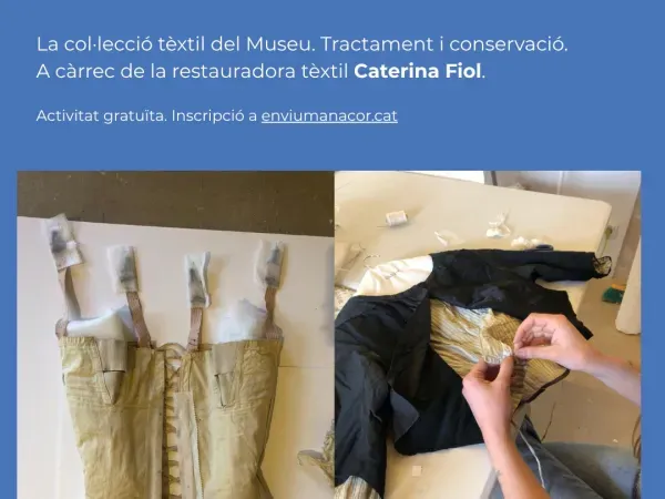 Cartell de la conferència taller: La col.lecció tèxtil del Museu. Tractament i conservació