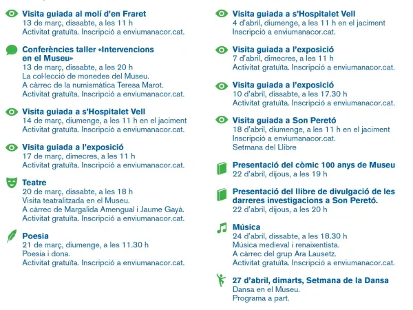 Cartell d' activitats de març i abril 2027